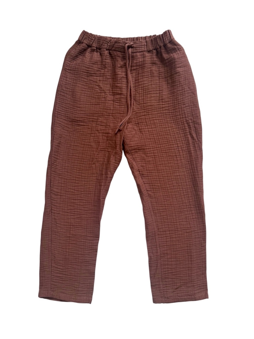 Zara Gauze Textured Brown Slouchy Pants Size Large